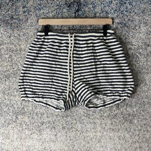 The Great Sleep Shorts‎ Womens Small Navy White Striped Terry Drawstring Lounge